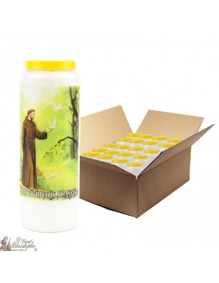 Bougies de Neuvaine à Saint François d'Assise - 20 pièces