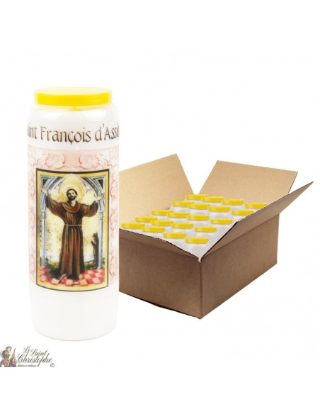 Bougies de Neuvaine à Saint François d'Assise - 20 pièces