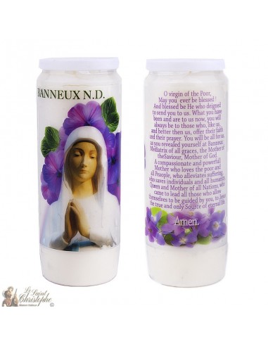 Bougies de Neuvaine Vierge des pauvres de Banneux N.D - 20 pièces