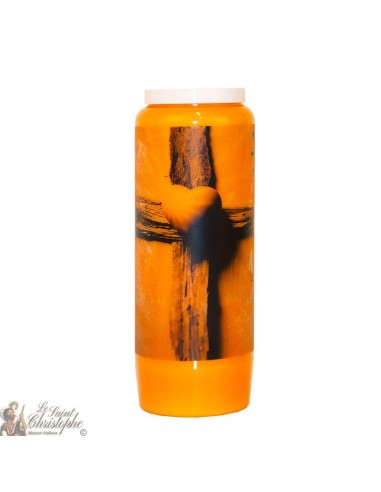 Oranje Novena Kaars voor de Doden - Kruis
