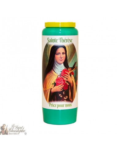 Vela de novena perfumada de Verbena para Santa Teresa de Lisieux