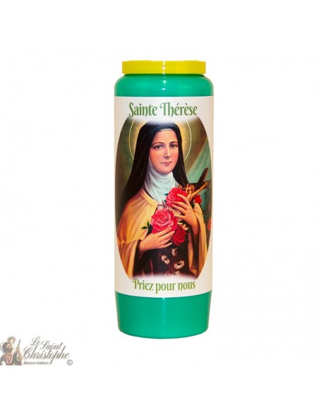 Vela de novena perfumada de Verbena para Santa Teresa de Lisieux