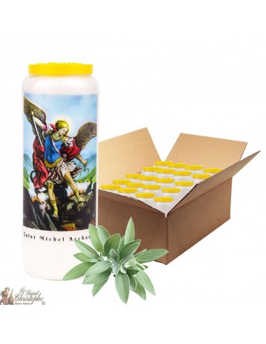 Sage novena candle with sage in Saint Michael - 4 - box 20 pieces