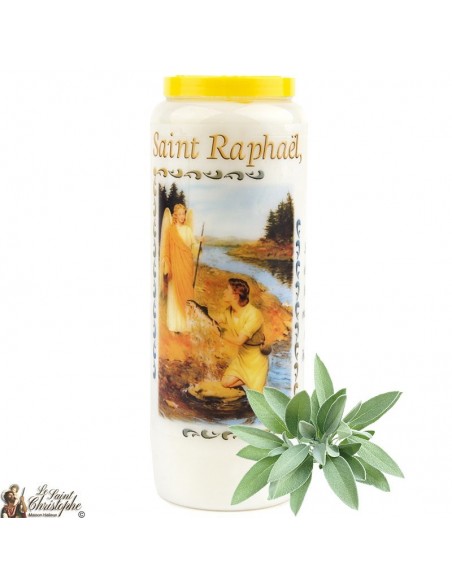 Bougie de neuvaine Saint Raphael parfumée à la sauge - 2