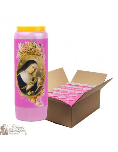 Roze Novena Kaarsen Saint Rita - doos 20 stuks