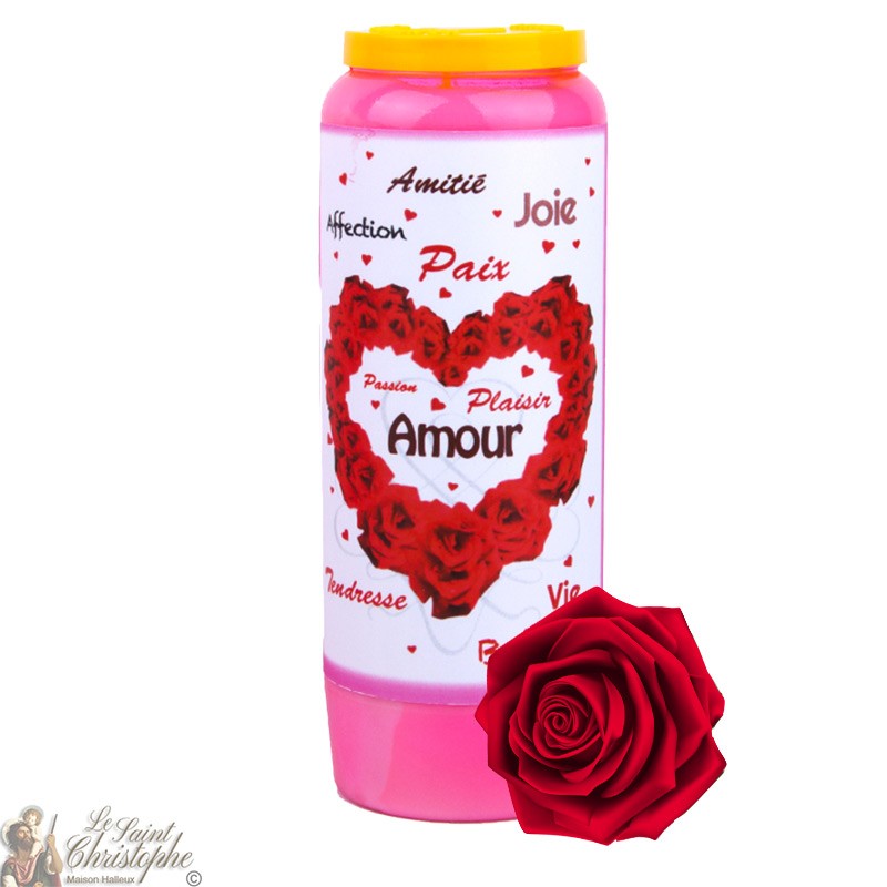 Vela de novena perfumada de rosas para el día de San Valentín