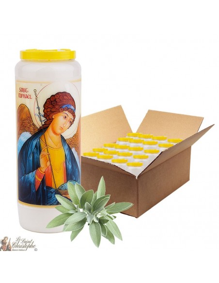 Vela de novena de salvia en San Rafael - 1 - caja 20 piezas