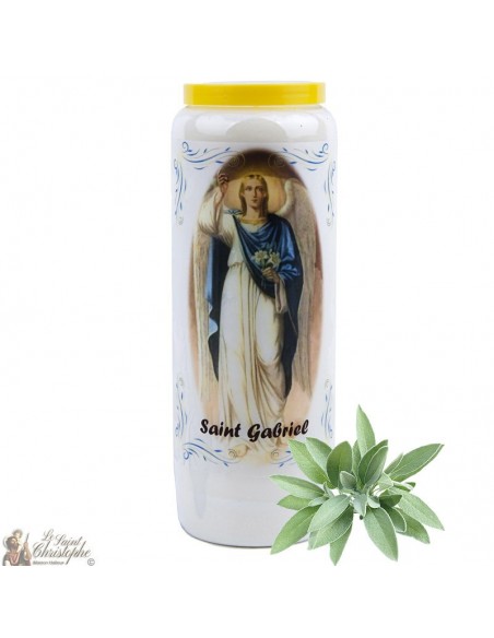 Vela de novena de San Gabriel con aroma de salvia - 2