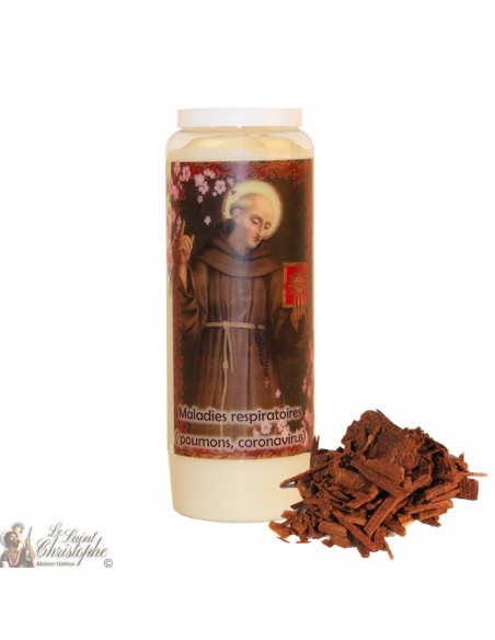 Vela de la novena de San Bernardino de Siena perfumada con sándalo