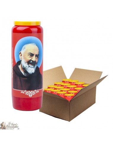 Pater Pio Red Novena Candles - 20 stuks