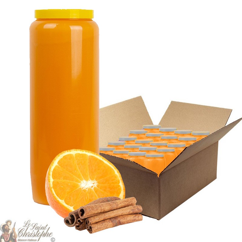 Vela de novena con aroma de naranja y canela - caja de 20 piezas