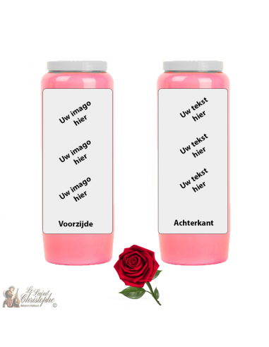 Vela Novena Aroma Rosa - personalizable - caja 20 unidades