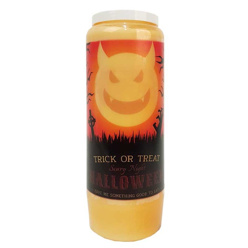 Halloween orange novena candle - Trick or Treat transparent