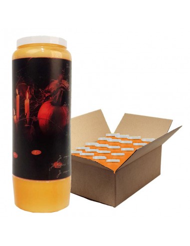 Bougies de neuvaine orange Halloween - Samhain citrouilles 2 - carton 20 pcs