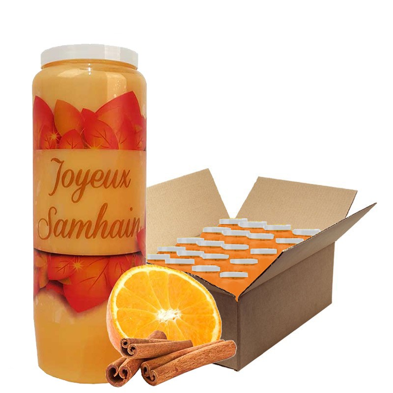 Novena Kerzen Orange-Zimt duftend Halloween Samhain 3 Karton 20 Stück