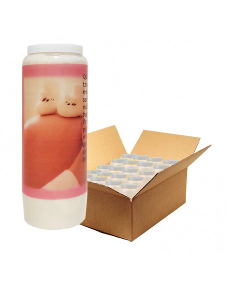 Bougie de neuvaine pour un enfant à naître - carton 20 pièces