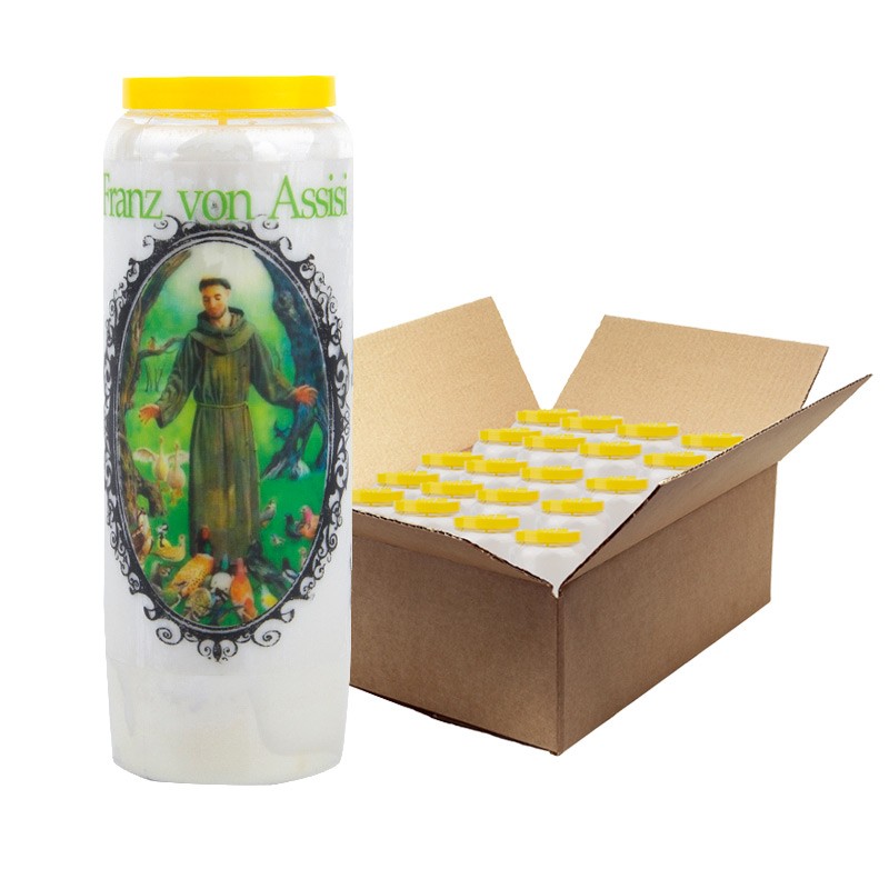 Vela de novena oración a San Francisco de Asís - caja de 20 piezas