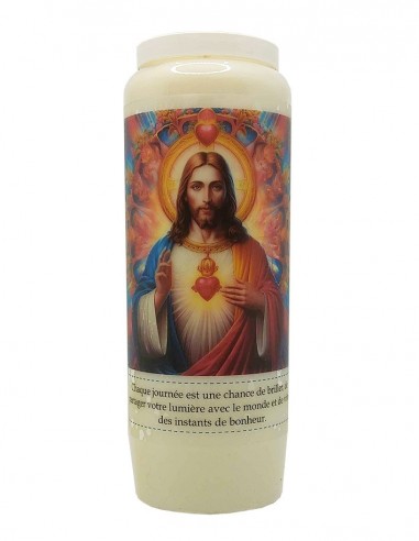 Novena candle to the Sacred Heart of Jesus - modern - angels