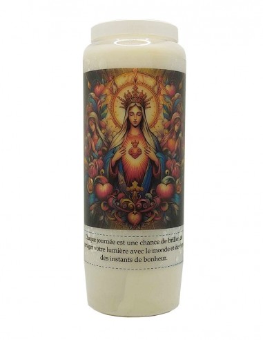 Novena candle to the Sacred Heart of Mary - modern - two praying women