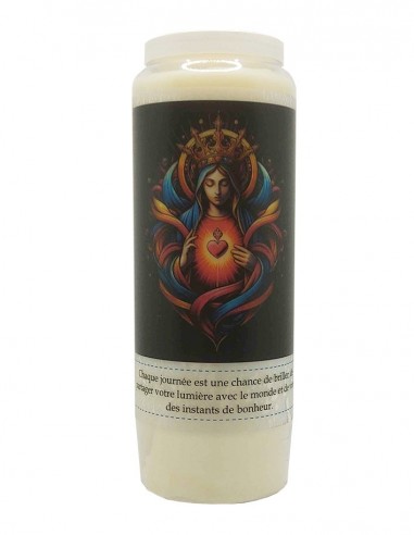 Novena candle to the Sacred Heart of Mary - Modern black background 2