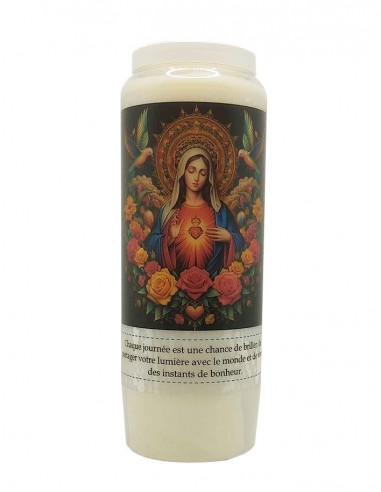 Novena candle to the Sacred Heart of Mary - Modern black background 3