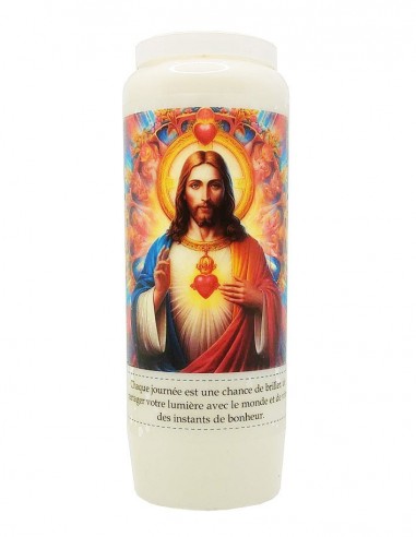 Novena candle to the Sacred Heart of Jesus - modern - angels