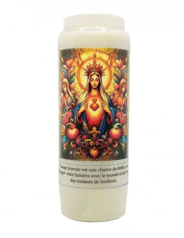 Novena candle to the Sacred Heart of Mary - modern - two praying women