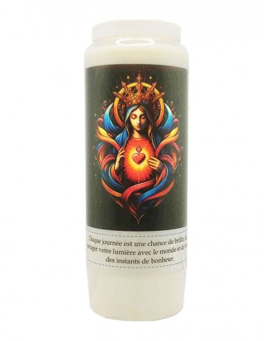 Novena candle to the Sacred Heart of Mary - Modern black background 2