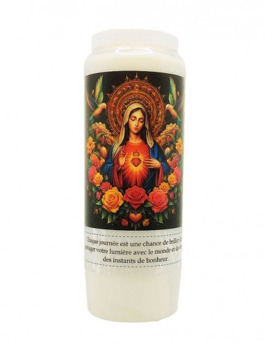 Novena candle to the Sacred Heart of Mary - Modern black background 3