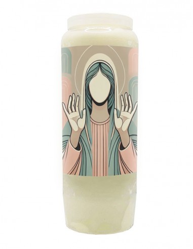 Novena candle to personalize with your face - pastel