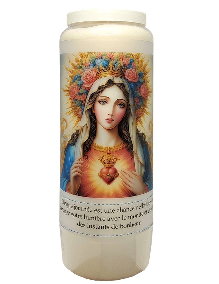 Vela de novena al Sagrado Corazón de María - Aureola florida - 14